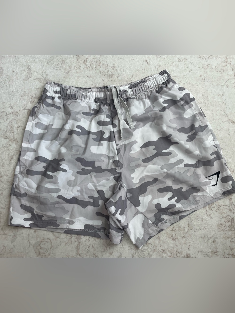 Gymshark Men's Gray Camo Active Shorts - Gray Camo